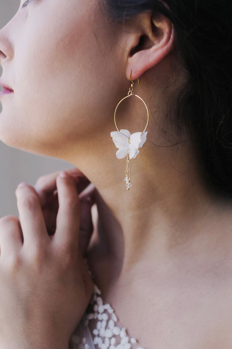 silk butterfly earrings