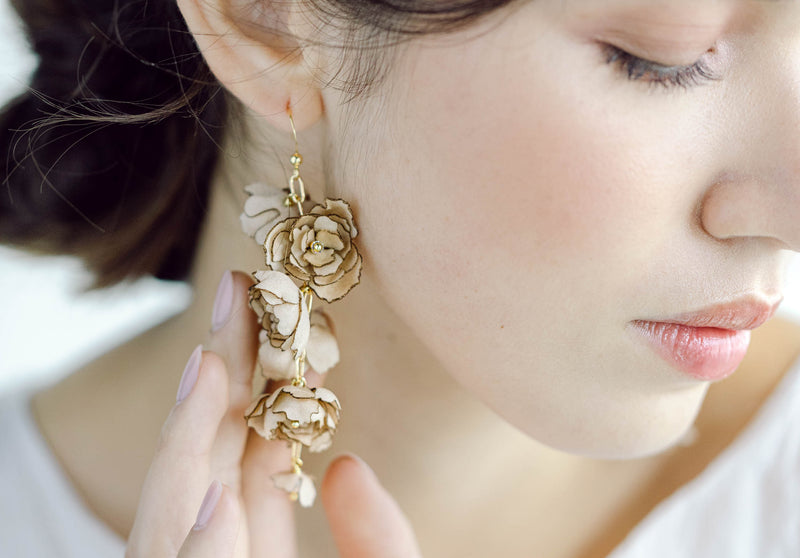 silk floral earrings