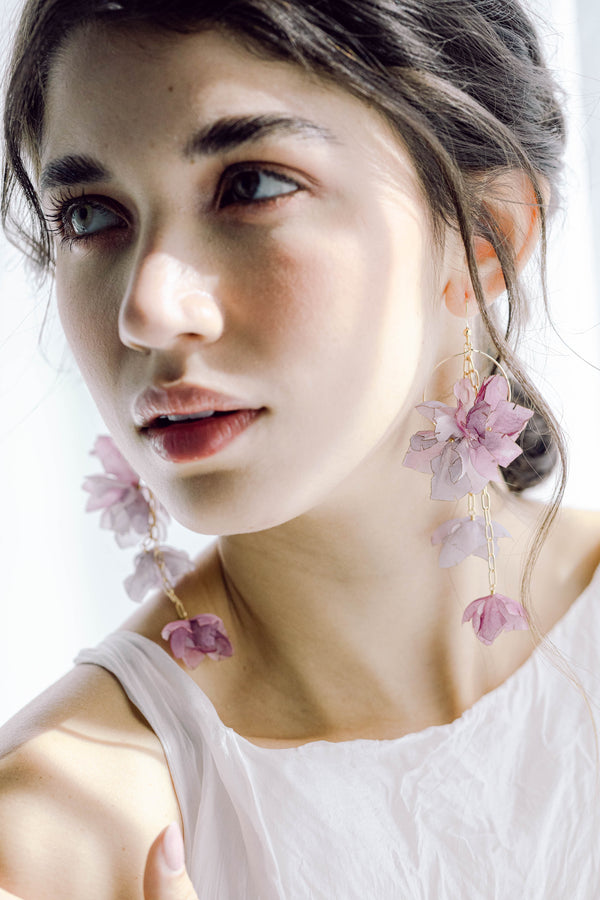 silk flower earrings